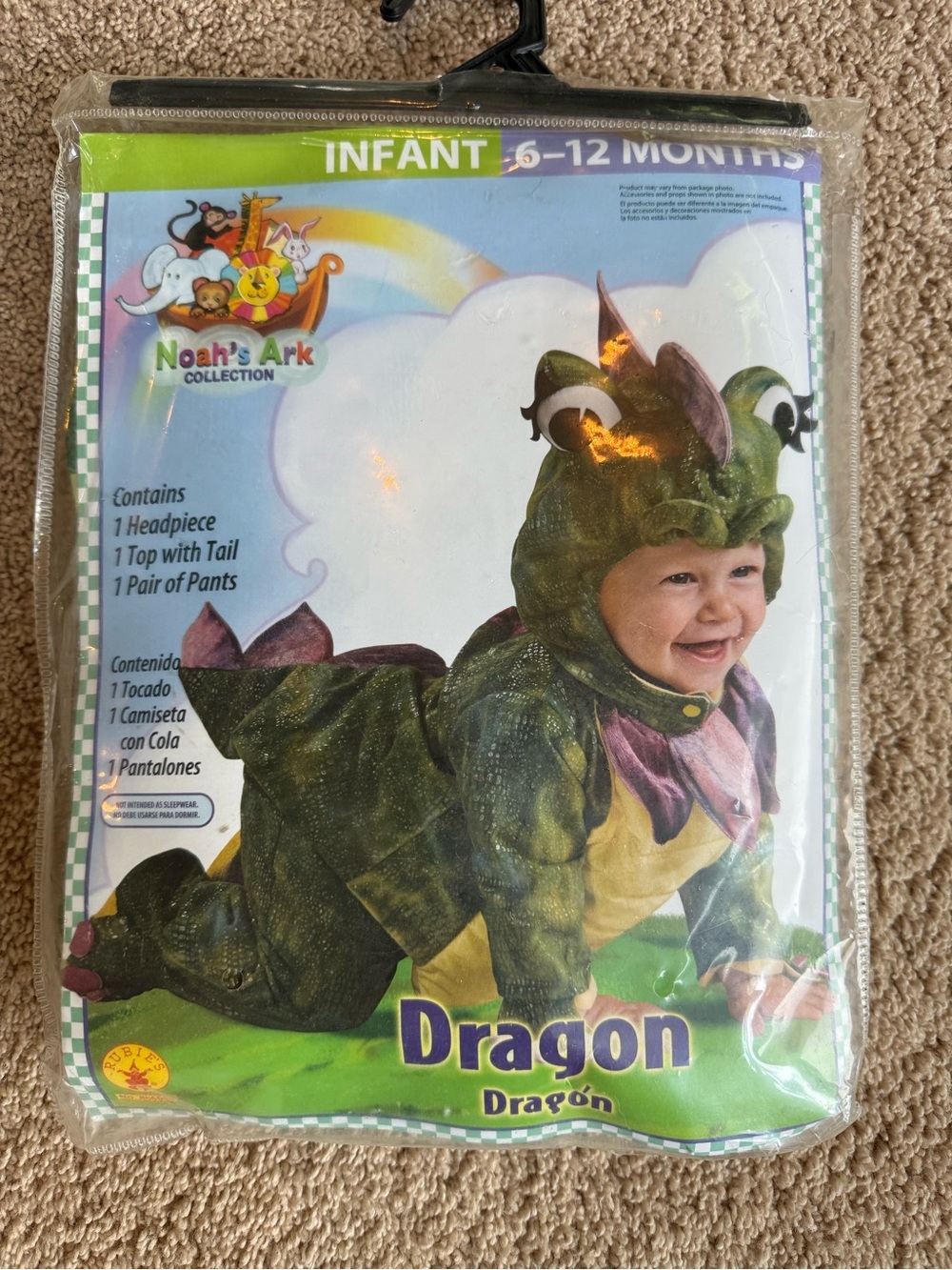 Green and Yellow Infant Dragon Costume- size 6-12months